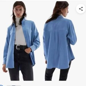 Zara Blue Corduroy Blouse